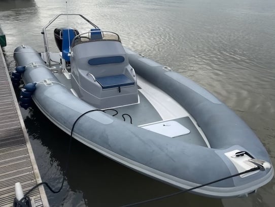 RIB moored